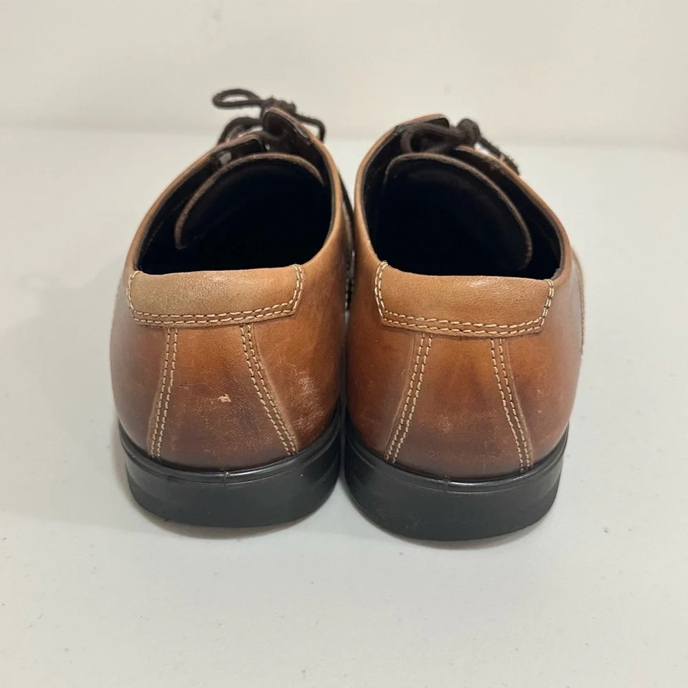 Ecco Mens Melbourne Lace Tie Casual Dress‎ Oxfords 621634 Amber Brown Size 9